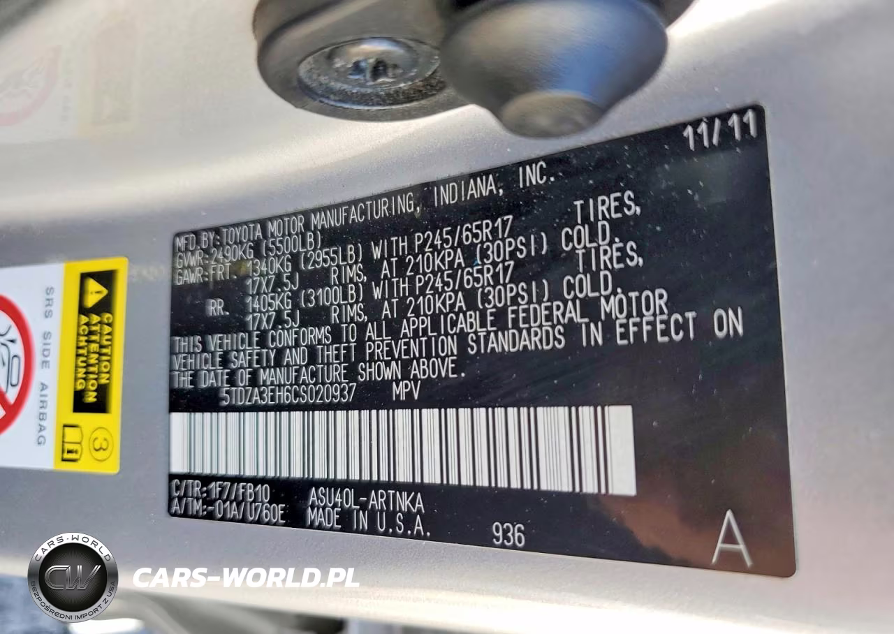 2012 Toyota Highlander Base VIN:5TDZA3EH6CS020937 - 13