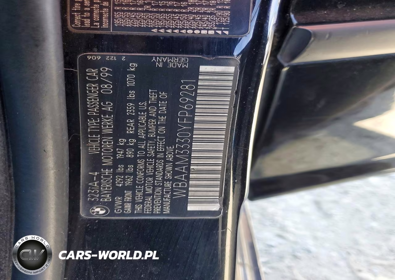 2000 BMW 323 I VIN:WBAAM3330YFP69281 - 12
