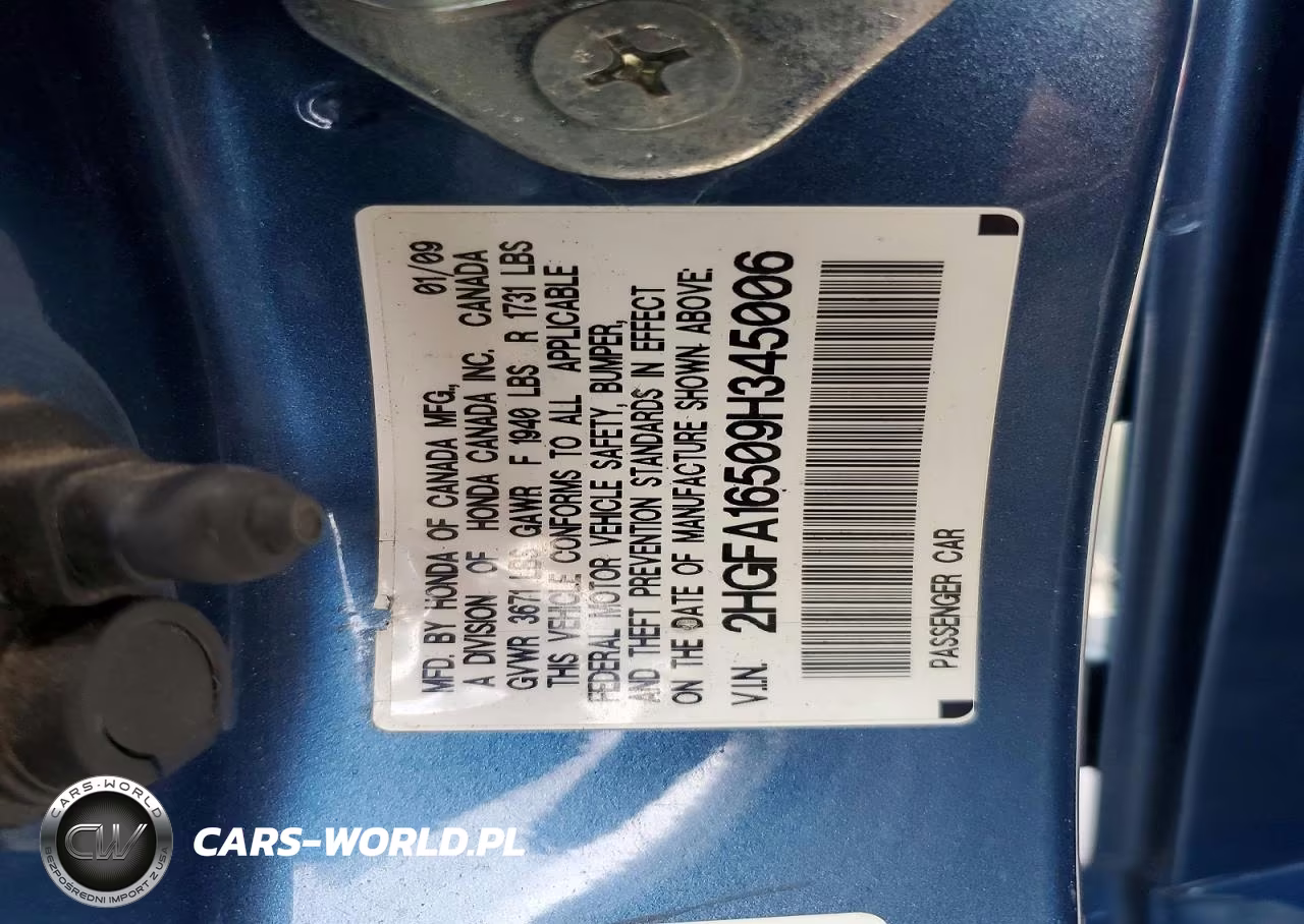 2009 Honda Civic Lx VIN:2HGFA16509H345006 - 12