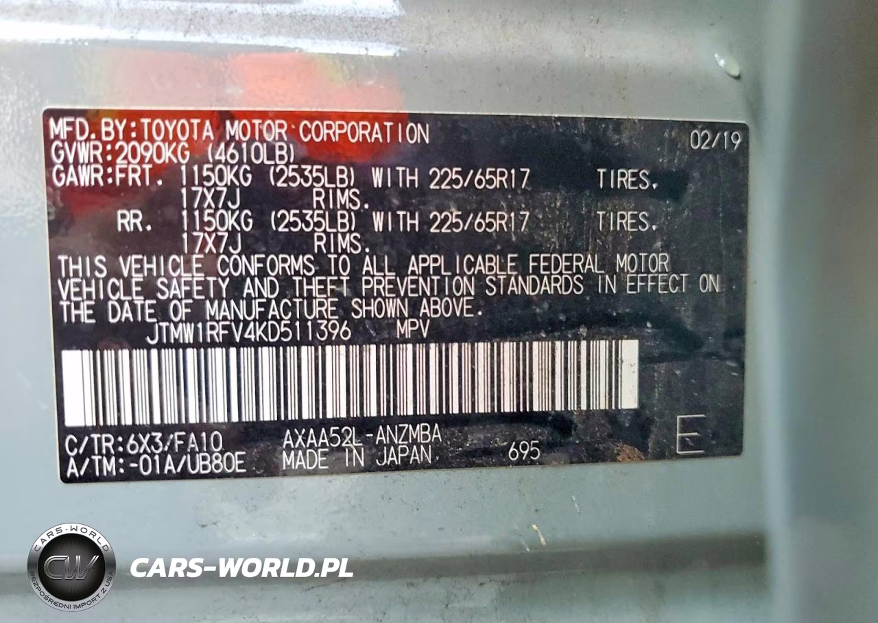 2019 Toyota Rav4 Xle VIN:JTMW1RFV4KD511396 - 14