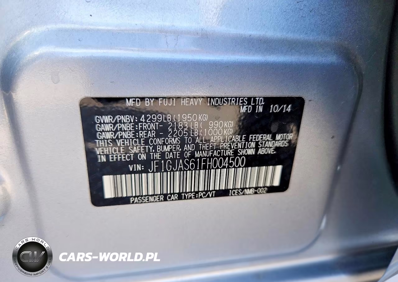 2015 Subaru Impreza Sport Limited VIN:JF1GJAS61FH004500 - 13