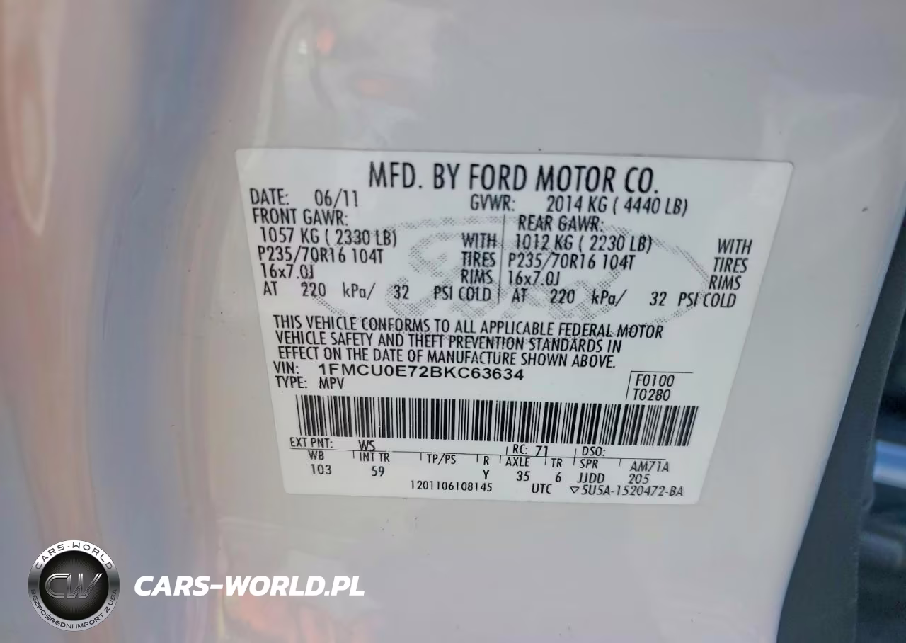 2011 Ford Escape Limited VIN:1FMCU0E72BKC63634 - 12