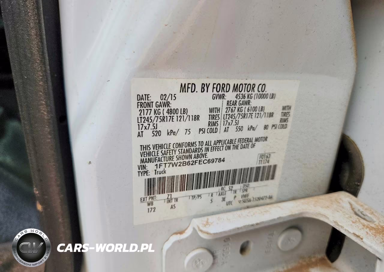 2015 Ford F250 Super Duty VIN:1FT7W2B62FEC69784 - 12