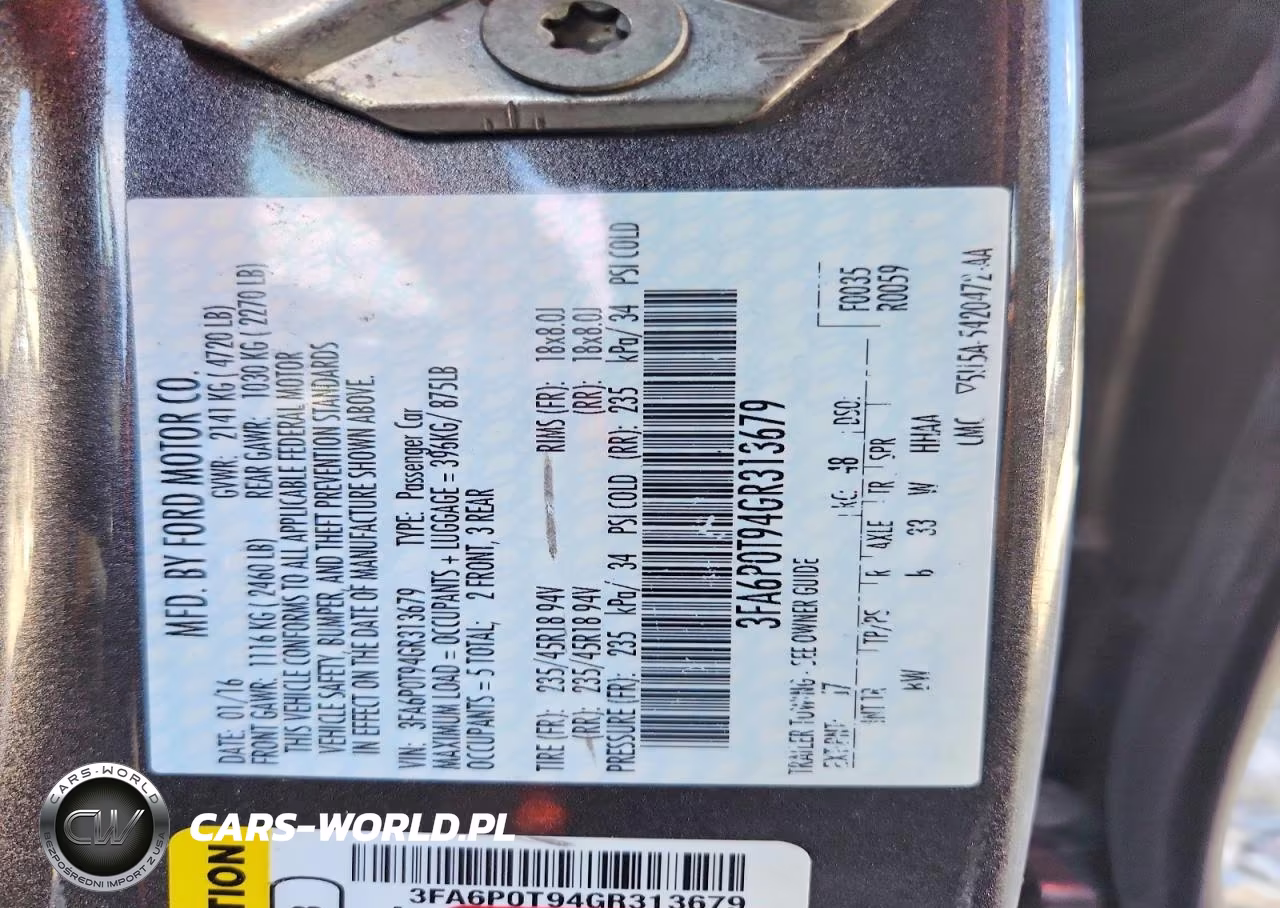 2016 Ford Fusion Se VIN:3FA6P0T94GR313679 - 12