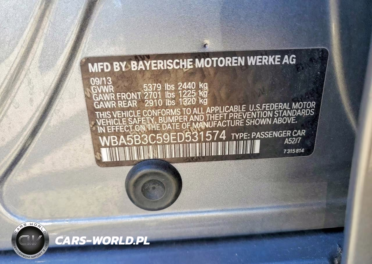 2014 BMW 535 Xi VIN:WBA5B3C59ED531574 - 12