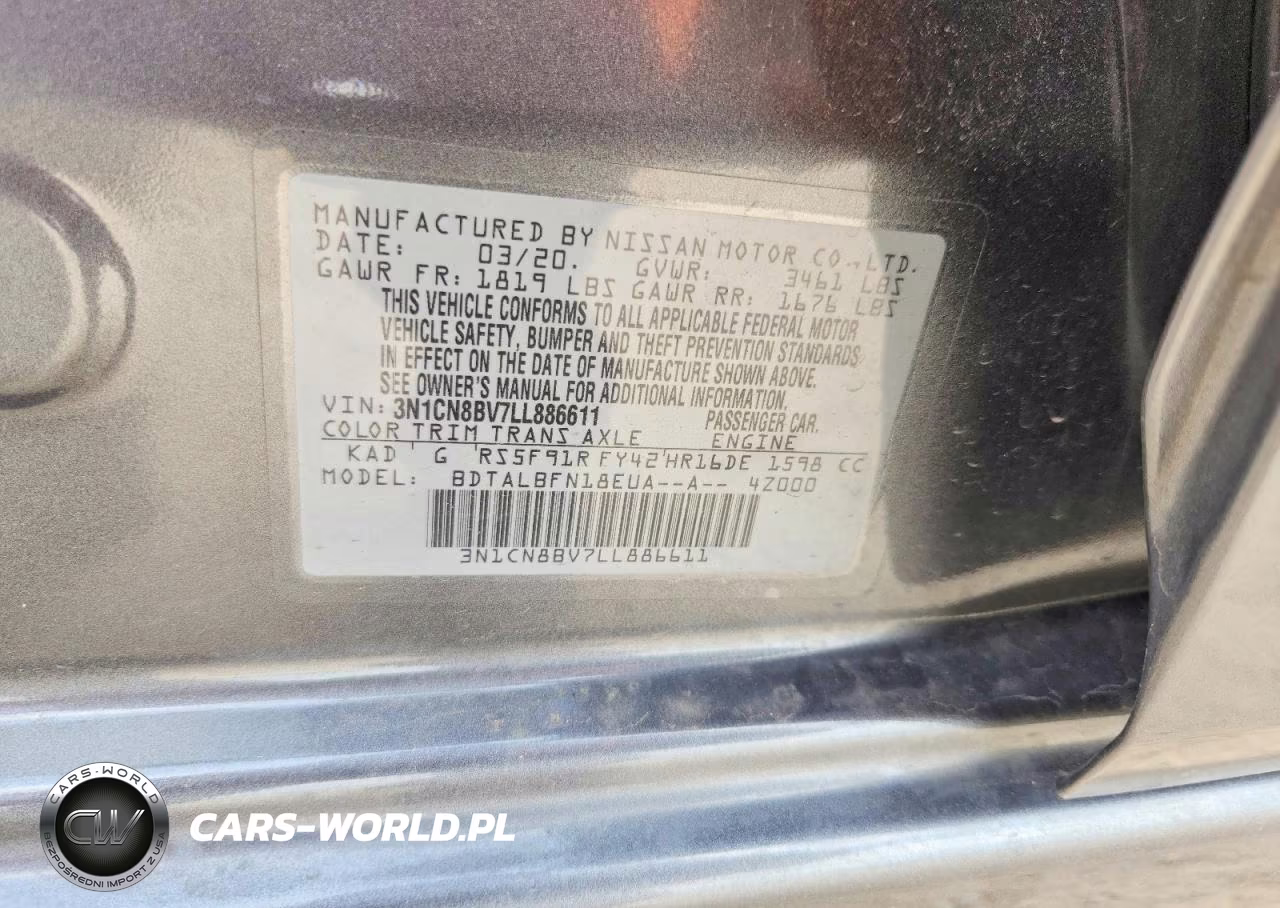 2020 Nissan Versa S VIN:3N1CN8BV7LL886611 - 12