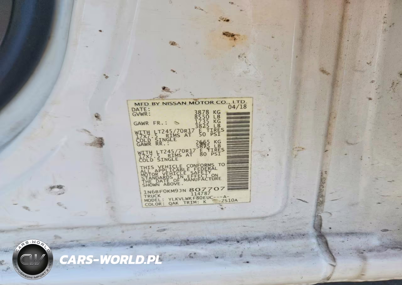 2018 Nissan Nv 1500 S VIN:1N6BF0KM9JN807707 - 12