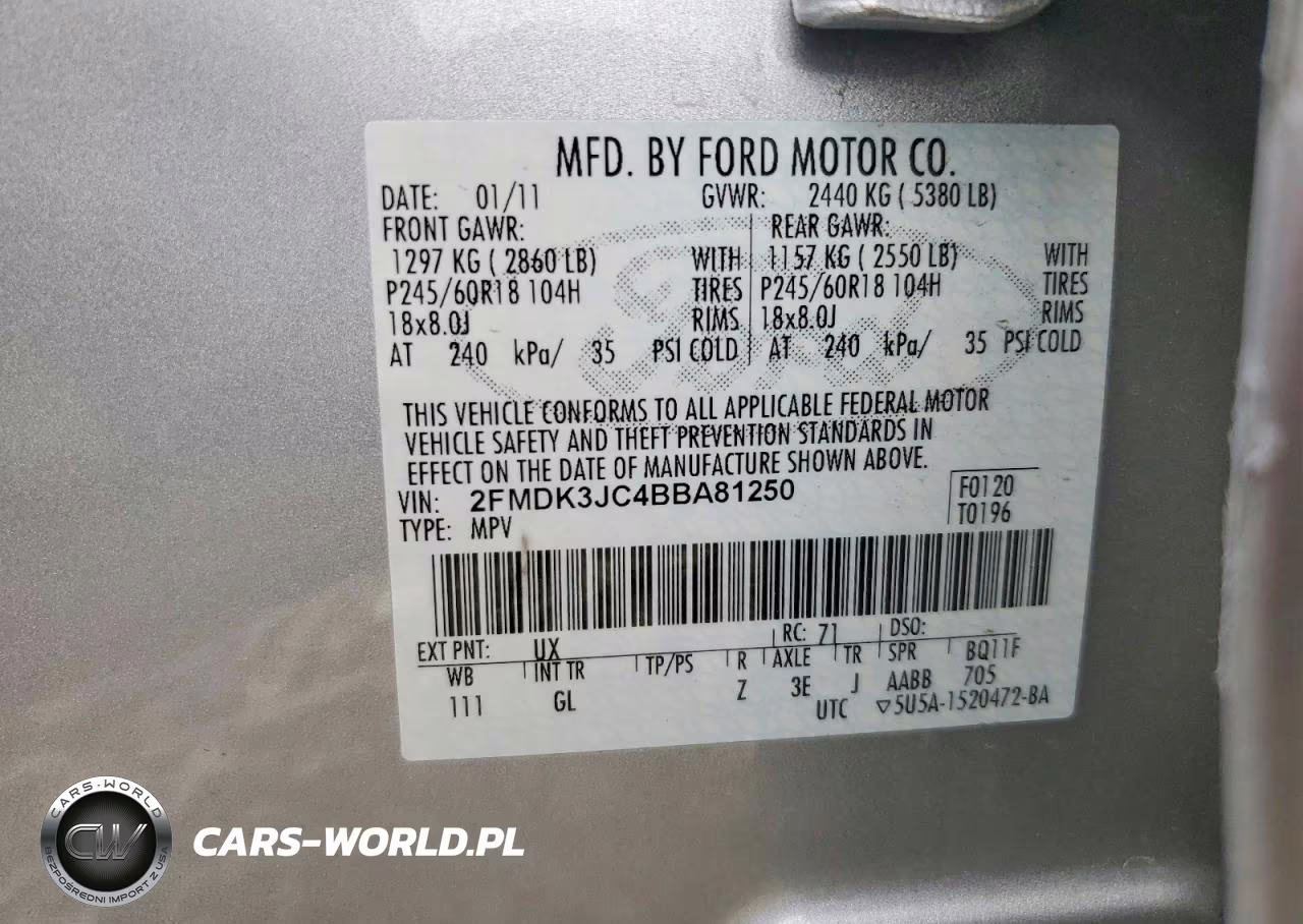 2011 Ford Edge Sel VIN:2FMDK3JC4BBA81250 - 12