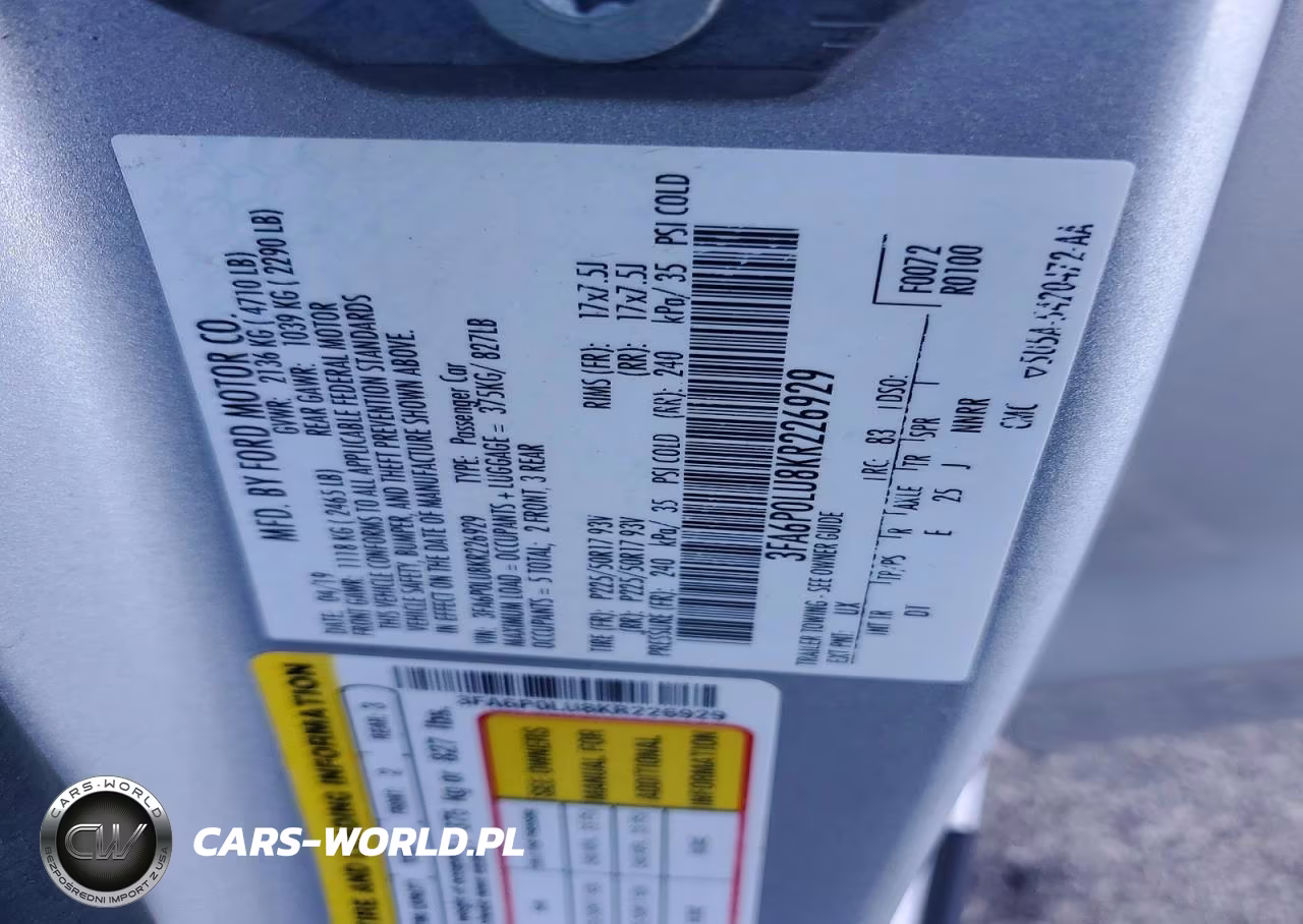 2019 Ford Fusion Se VIN:3FA6P0LU8KR226929 - 12