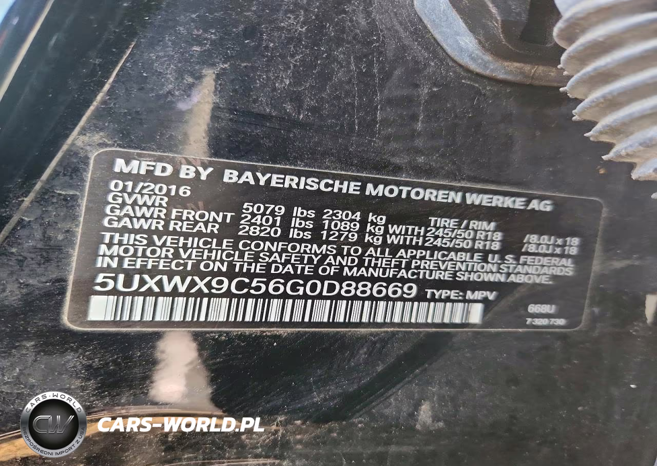2016 BMW X3 xDrive28I VIN:5UXWX9C56G0D88669 - 12