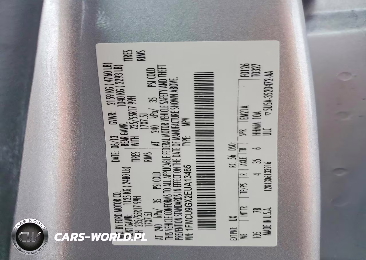 2014 Ford Escape Se VIN:1FMCU9GX2EUA13465 - 13