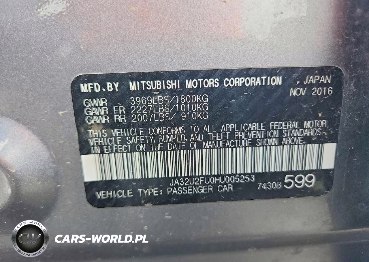 2017 Mitsubishi Lancer Es VIN:JA32U2FU0HU005253 - 12