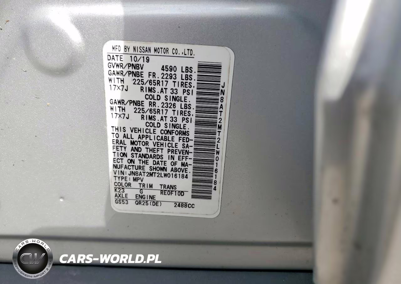2020 Nissan Rogue Sv VIN:JN8AT2MT2LW016184 - 12