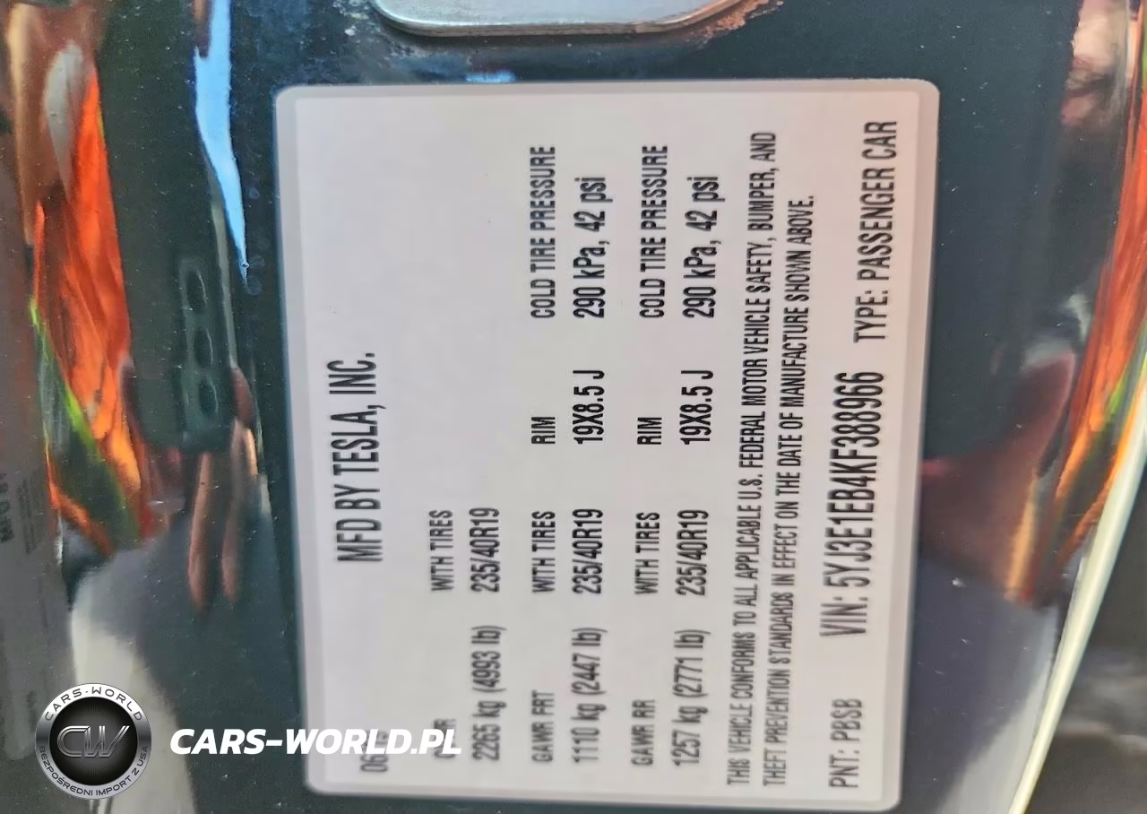 2019 Tesla Model 3 VIN:5YJ3E1EB4KF388966 - 12