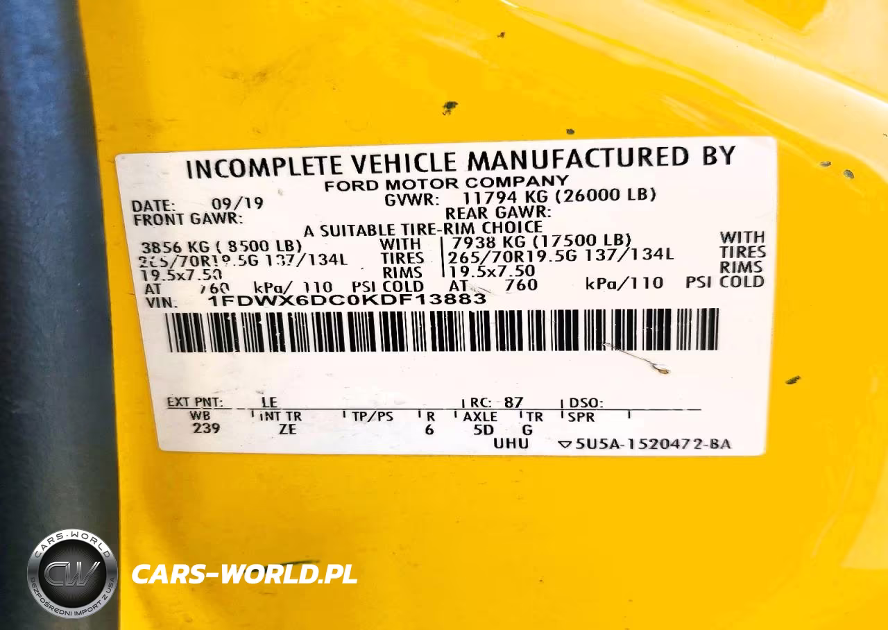 2019 Ford F650 Super Duty VIN:1FDWX6DC0KDF13883 - 12