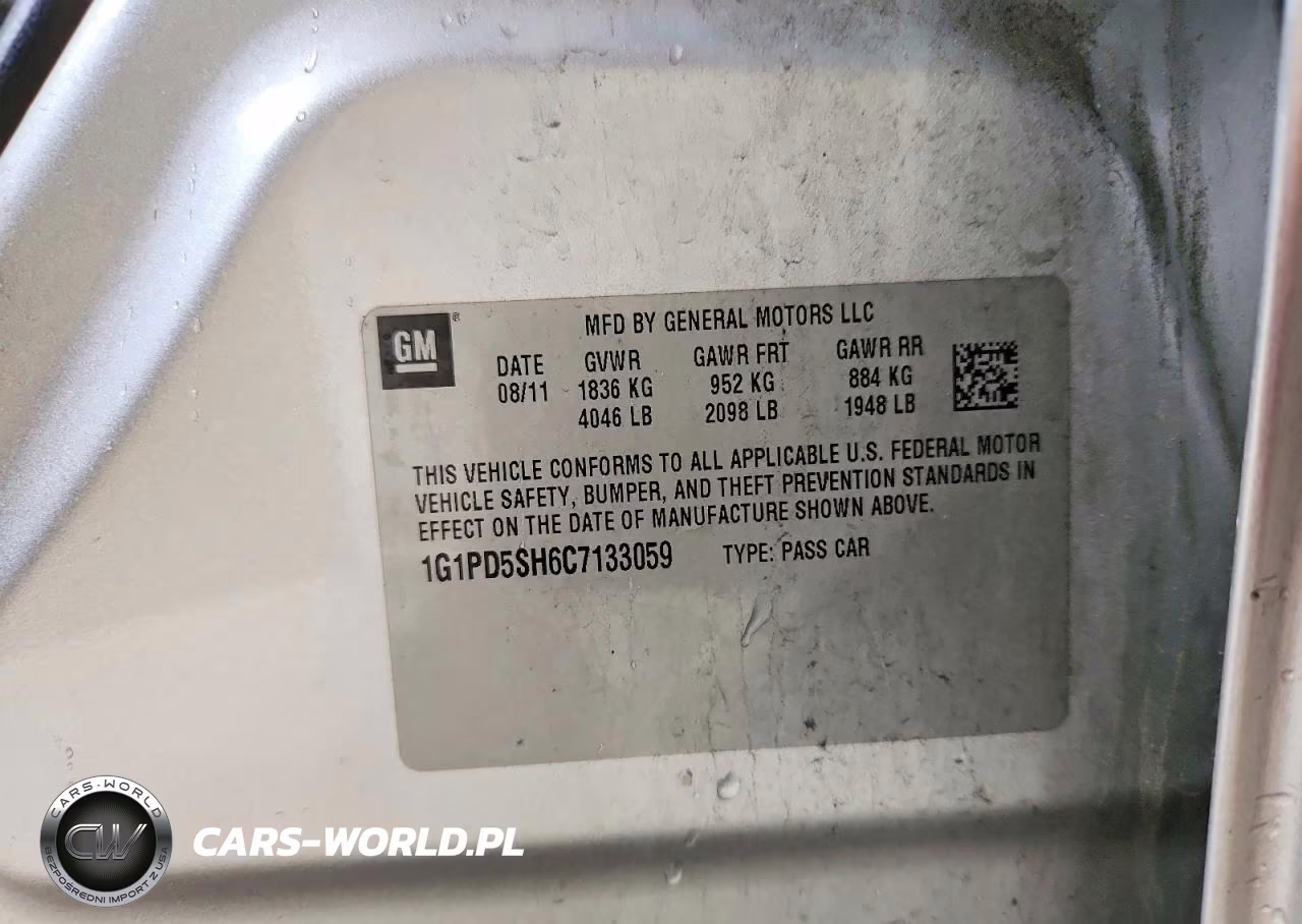 2012 Chevrolet Cruze Ls VIN:1G1PD5SH6C7133059 - 12