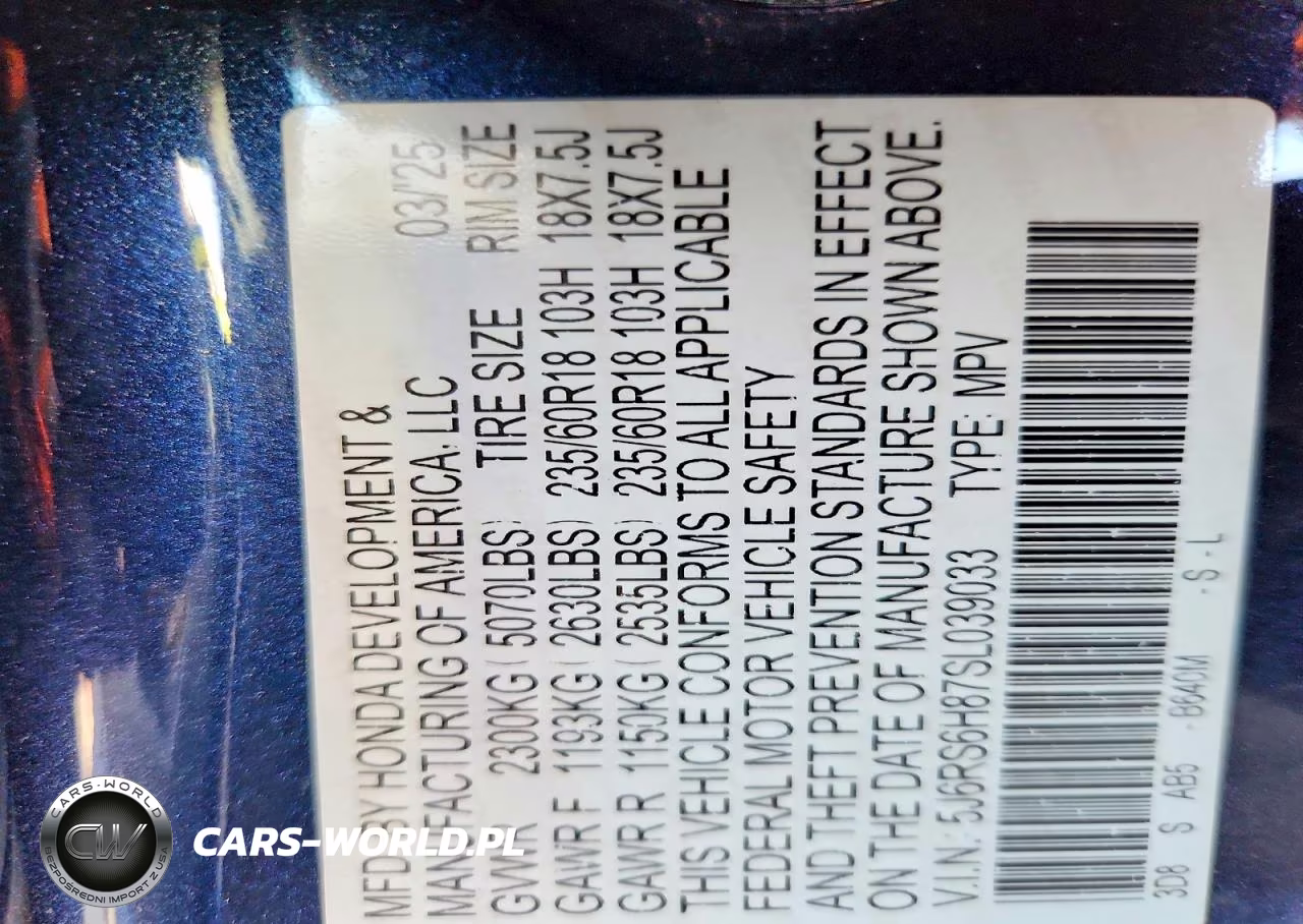 2025 Honda Cr-V Sport-L VIN:5J6RS6H87SL039033 - 13