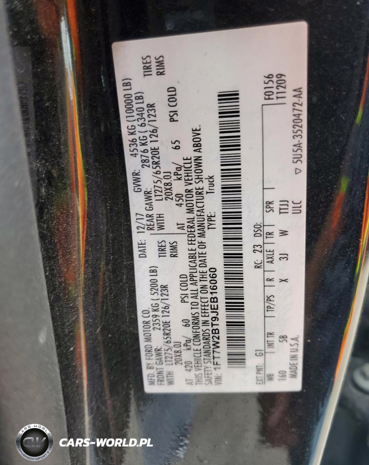 2018 Ford F250 VIN:1FT7W2BT9JEB16060 - 12