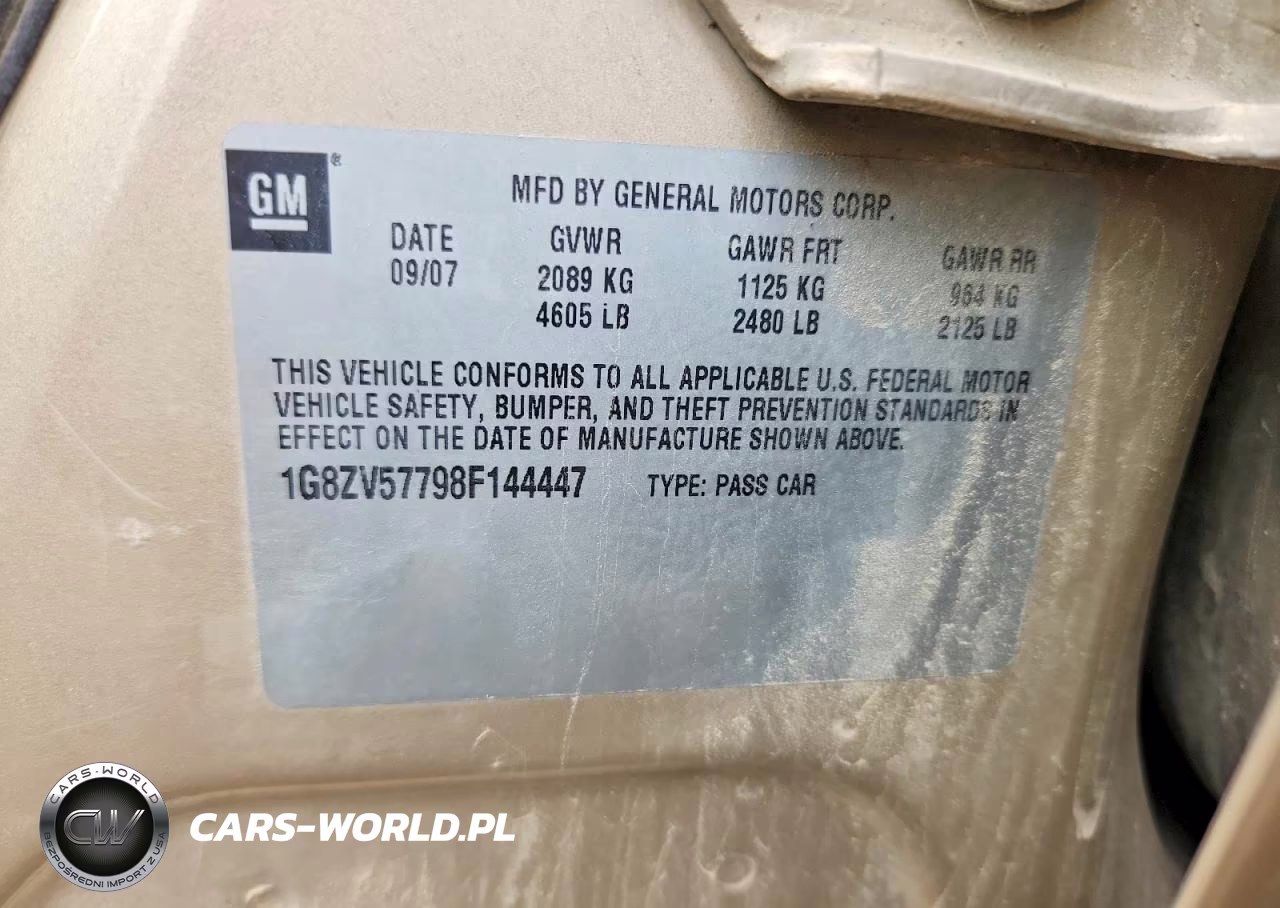 2008 Saturn Aura Xr VIN:1G8ZV57798F144447 - 12
