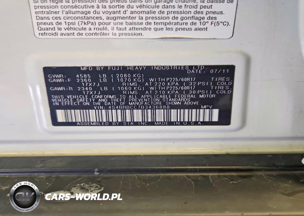 2011 Subaru Outback 2.5I Premium VIN:4S4BRBCC7B3436888 - 13