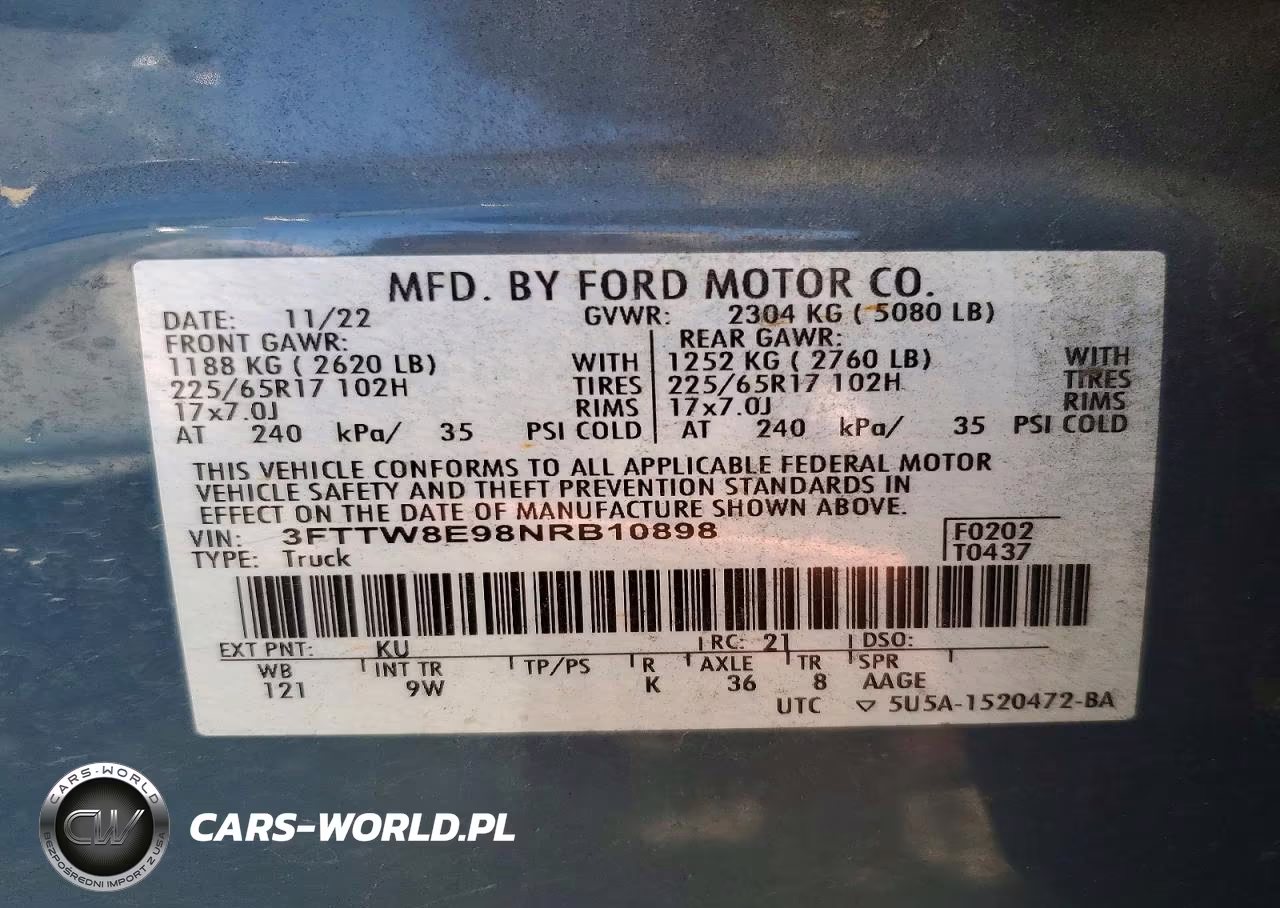 2022 Ford Maverick Xl VIN:3FTTW8E98NRB10898 - 12