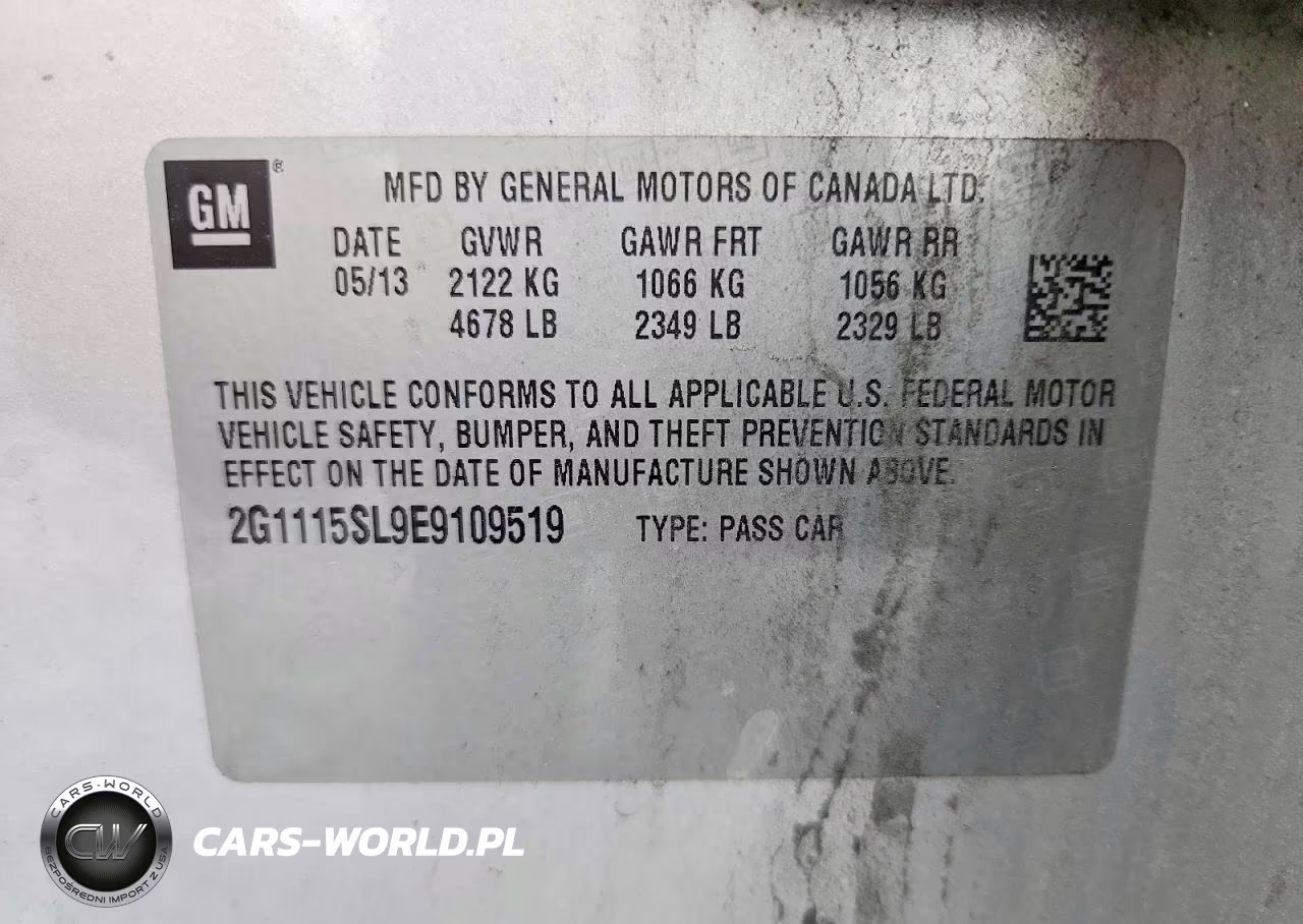 2014 Chevrolet Impala Lt VIN:2G1115SL9E9109519 - 12