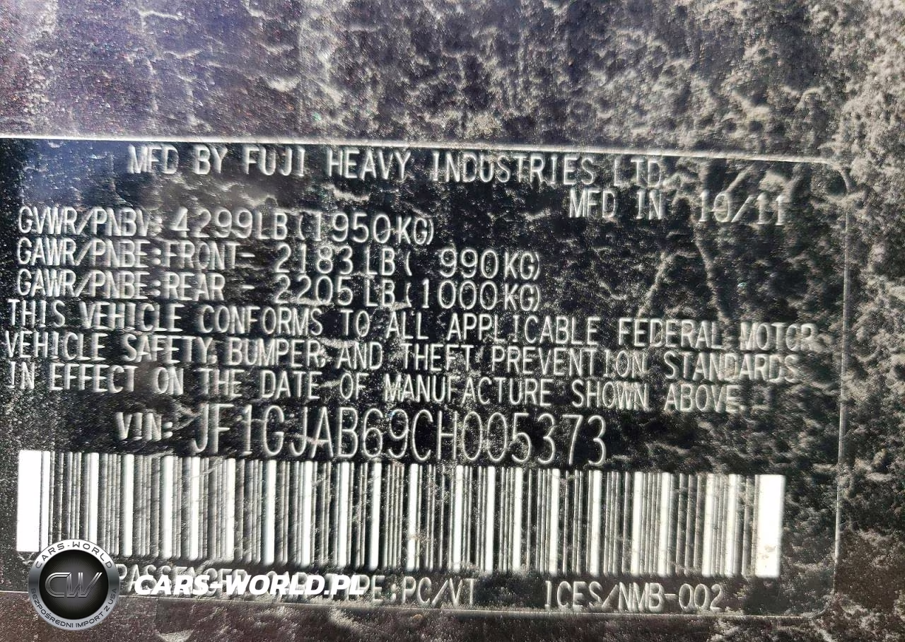 2012 Subaru Impreza Premium VIN:JF1GJAB69CH005373 - 12