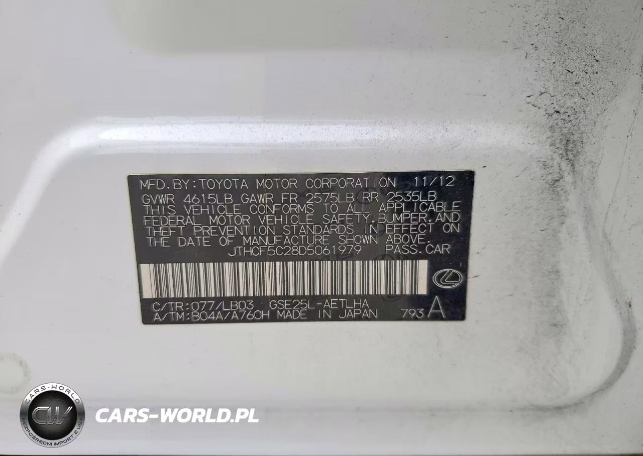 2013 Lexus Is 250 VIN:JTHCF5C28D5061979 - 12