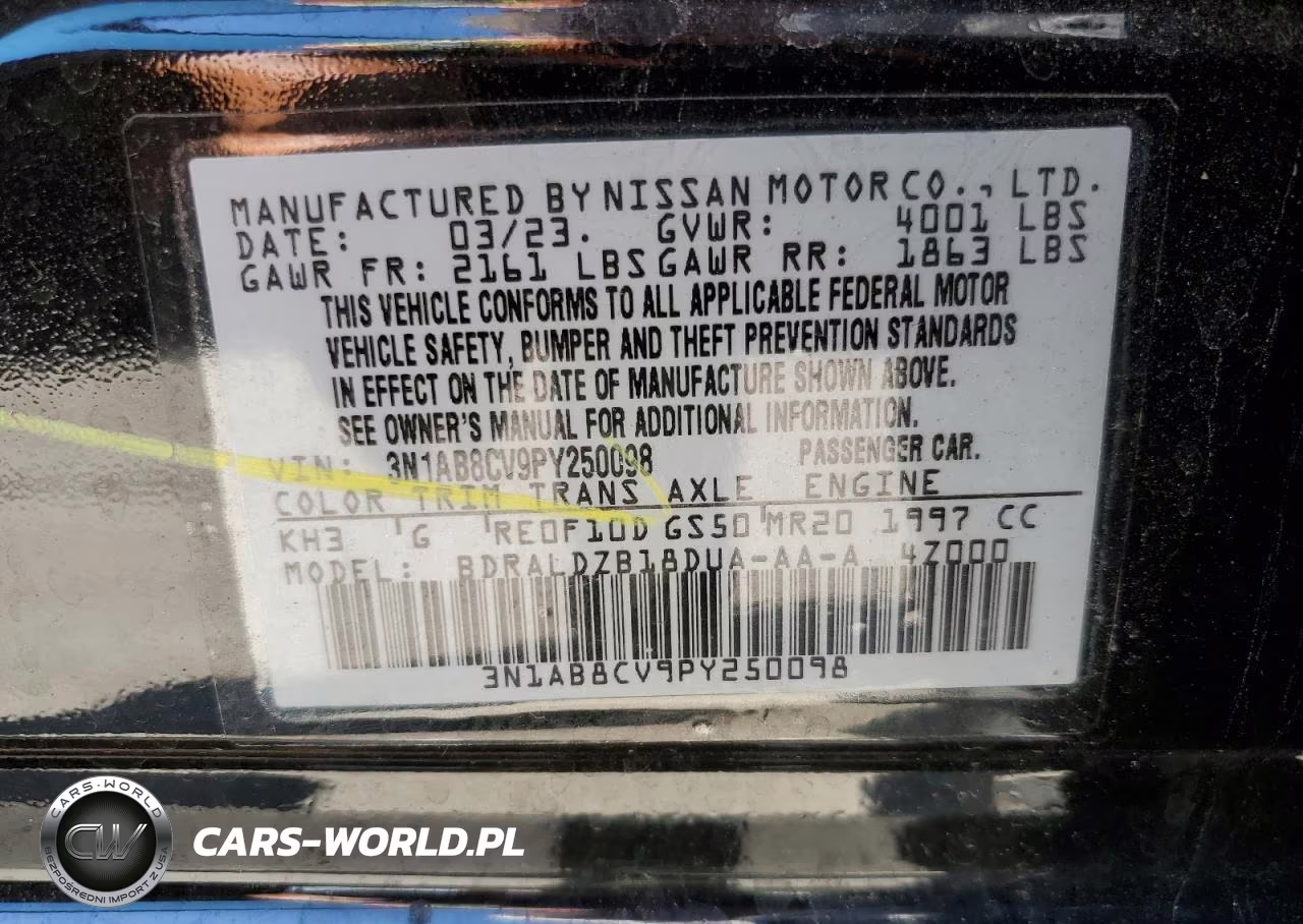 2023 Nissan Sentra Sv VIN:3N1AB8CV9PY250098 - 12