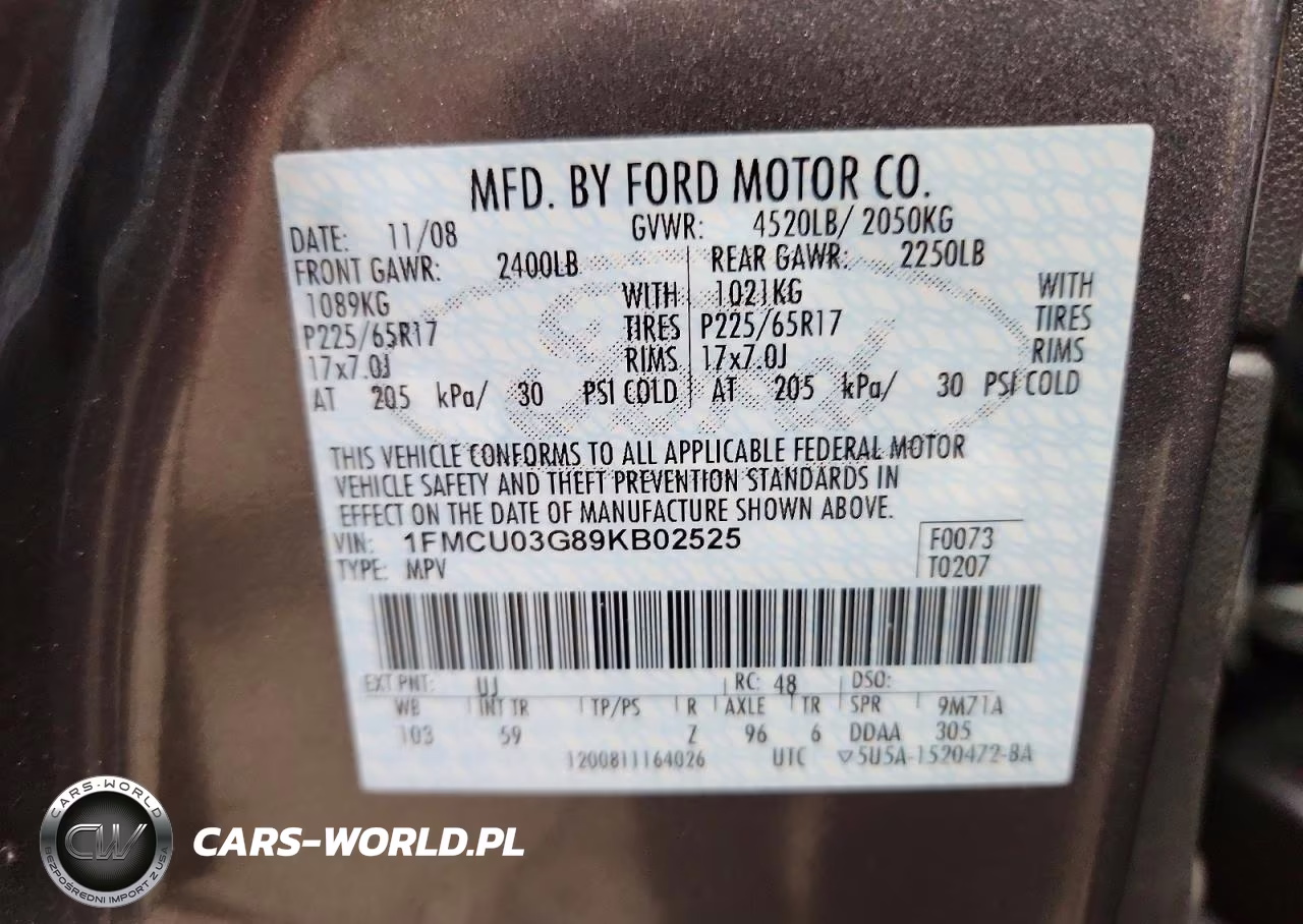 2009 Ford Escape Xlt VIN:1FMCU03G89KB02525 - 13