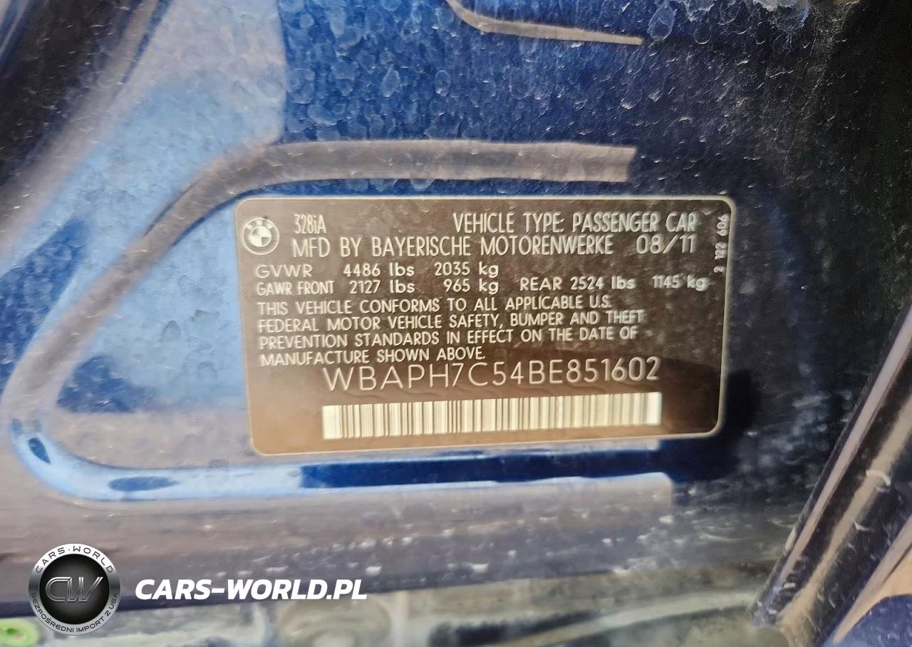 2011 BMW 328 I VIN:WBAPH7C54BE851602 - 12