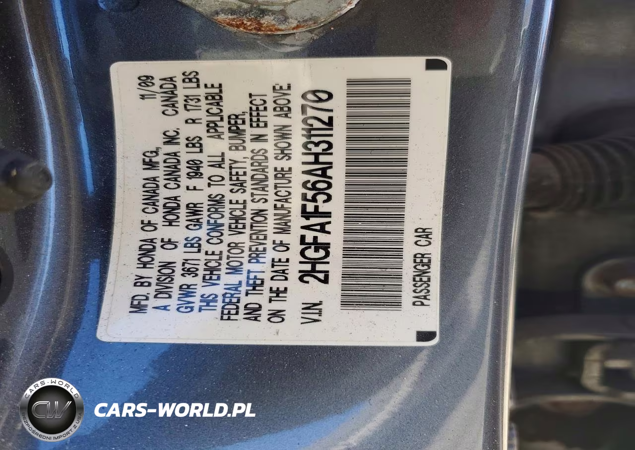 2010 Honda Civic Lx VIN:2HGFA1F56AH311270 - 12