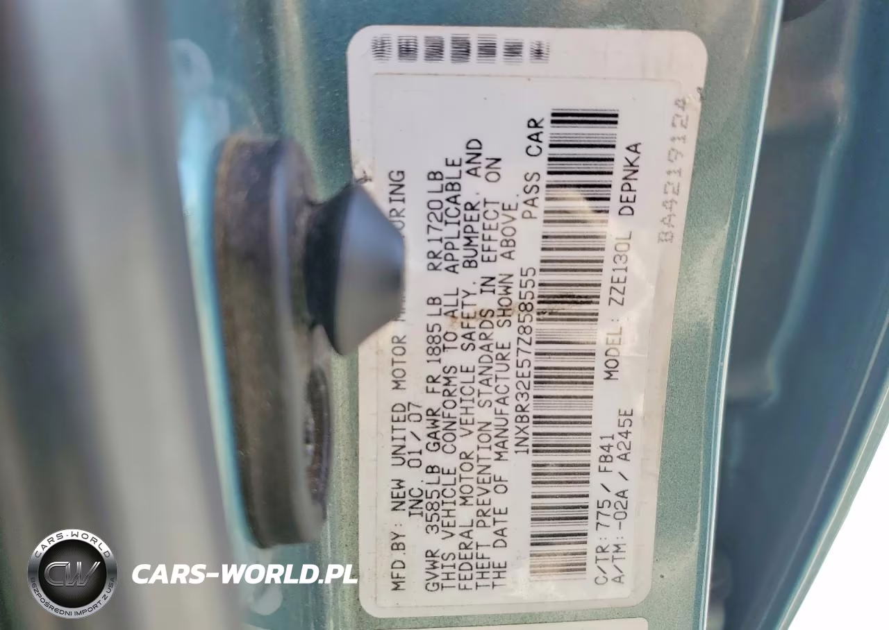 2007 Toyota Corolla Le VIN:1NXBR32E57Z858555 - 12