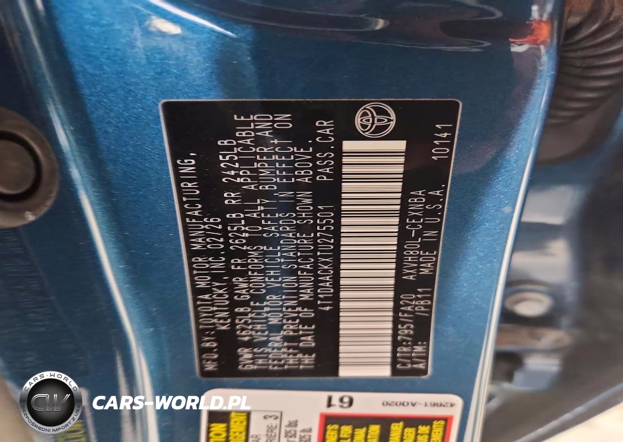 2026 Toyota Camry Le VIN:4T1DAACKXTU275501 - 12