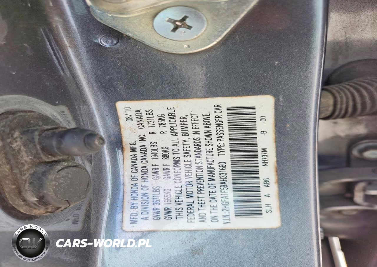 2010 Honda Civic Lx VIN:2HGFA1F59AH331660 - 12