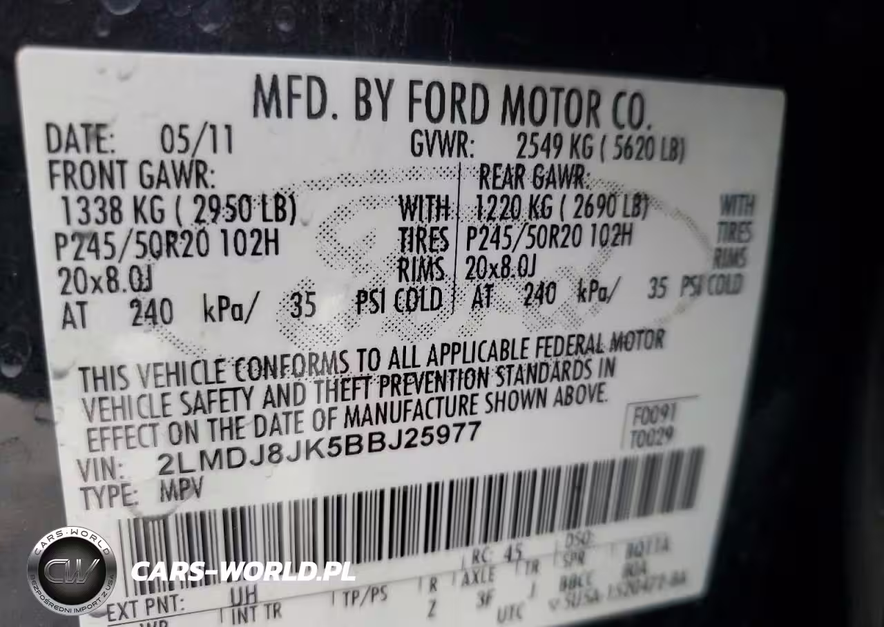 2011 Lincoln Mkx VIN:2LMDJ8JK5BBJ25977 - 13