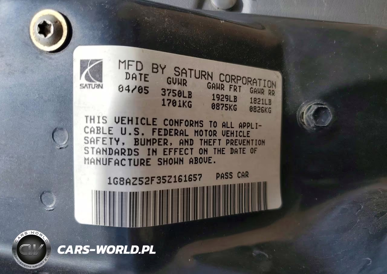 2005 Saturn Ion Level 2 VIN:1G8AZ52F35Z161657 - 12
