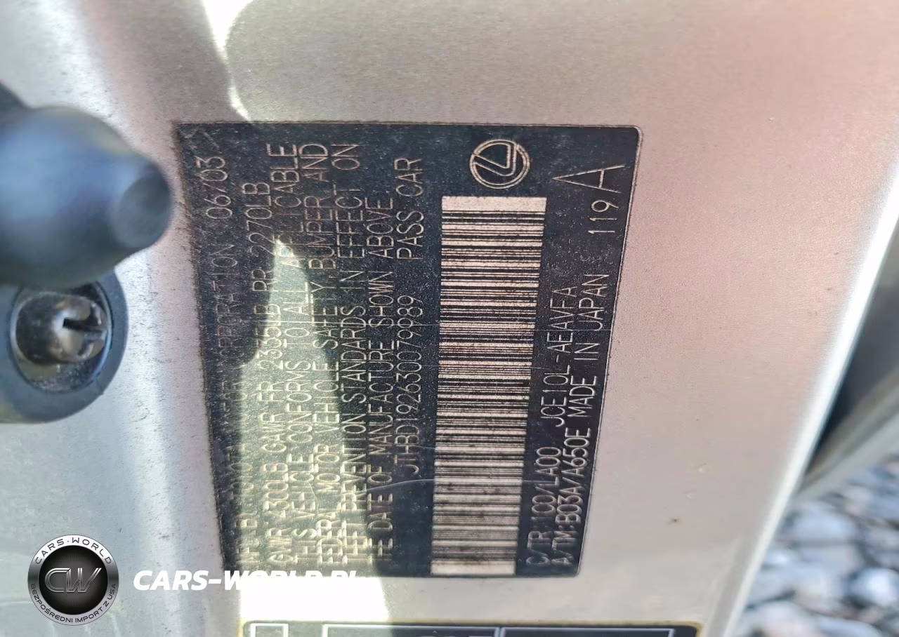 2003 Lexus Is 300 Base VIN:JTHBD192630079989 - 13
