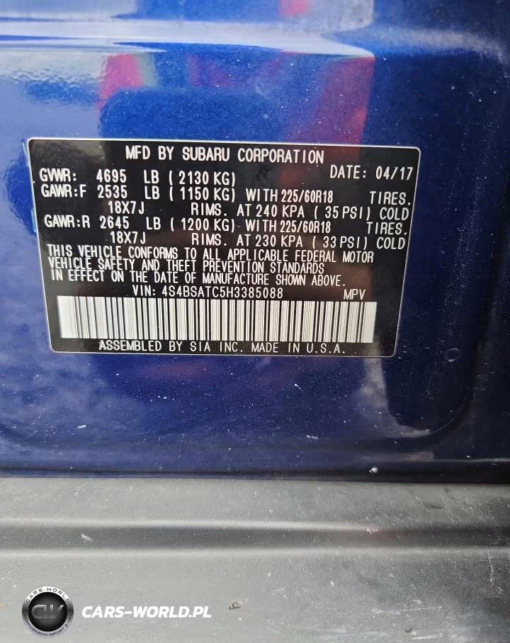 2017 Subaru Outback Touring VIN:4S4BSATC5H3385088 - 13