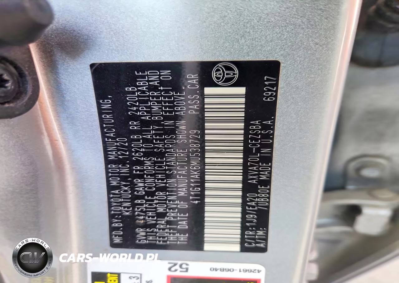 2021 Toyota Camry Se VIN:4T1G11AK6MU538729 - 12