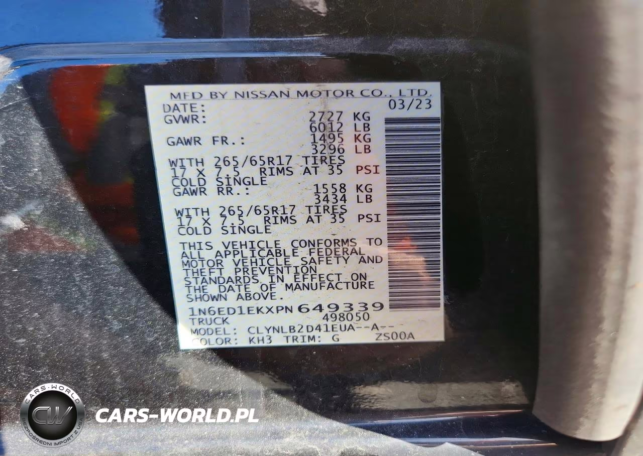 2023 Nissan Frontier Sv VIN:1N6ED1EKXPN649339 - 12