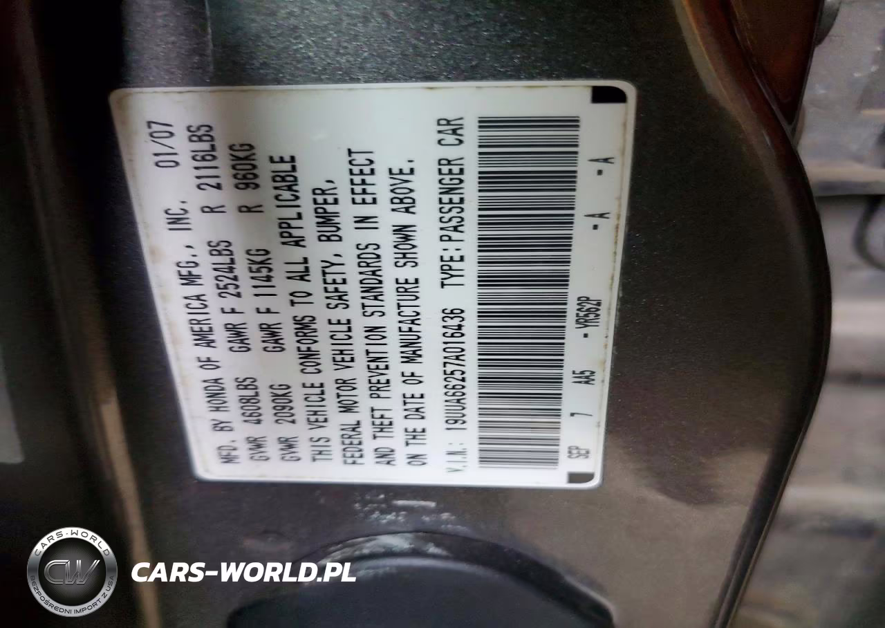 2007 Acura Tl VIN:19UUA66257A016436 - 12