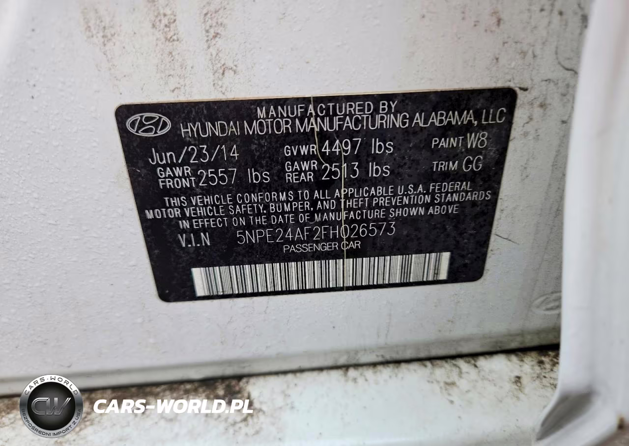 2015 Hyundai Sonata Se VIN:5NPE24AF2FH026573 - 12