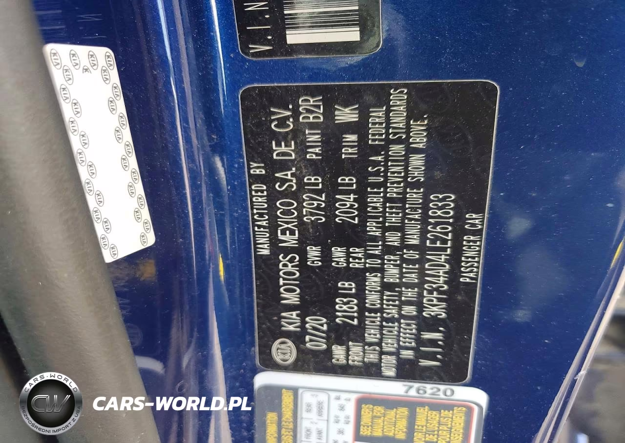 2020 Kia Forte Gt Line VIN:3KPF34AD4LE261833 - 12