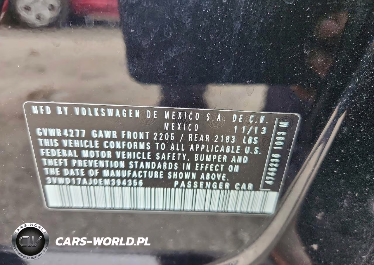 2014 Volkswagen Jetta Se VIN:3VWD17AJ0EM394356 - 12
