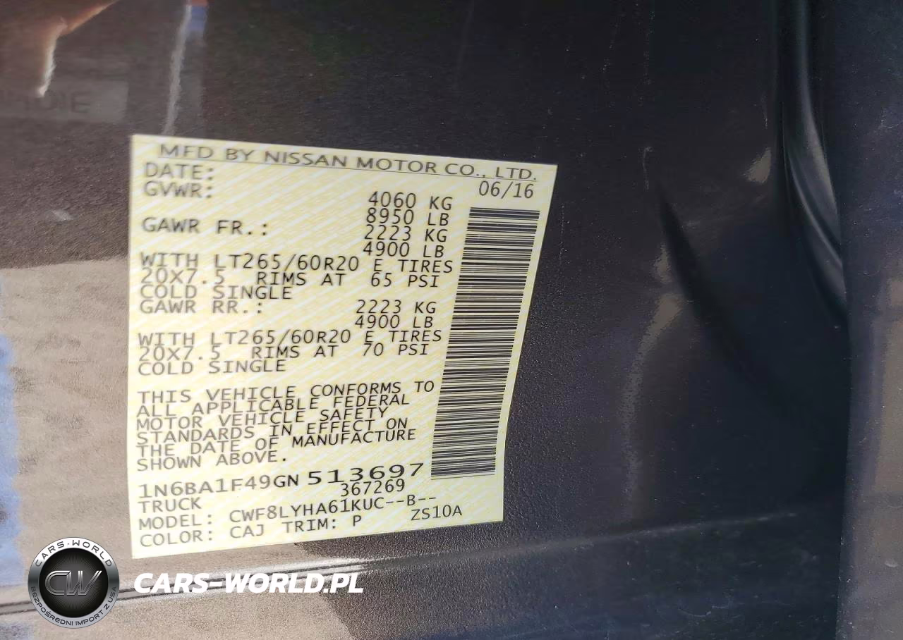 2016 Nissan Titan Xd Platinum Reserve VIN:1N6BA1F49GN513697 - 12