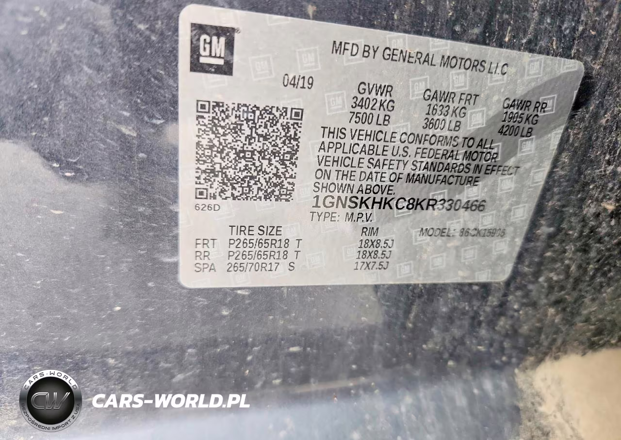 2019 Chevrolet Suburban K1500 Lt VIN:1GNSKHKC8KR330466 - 13