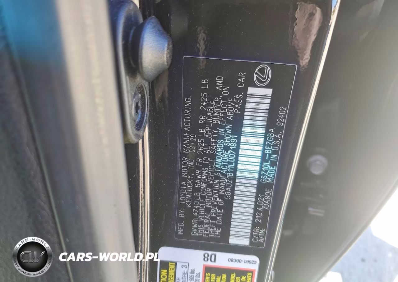 2020 Lexus Es 350 VIN:58ADZ1B11LU071891 - 12