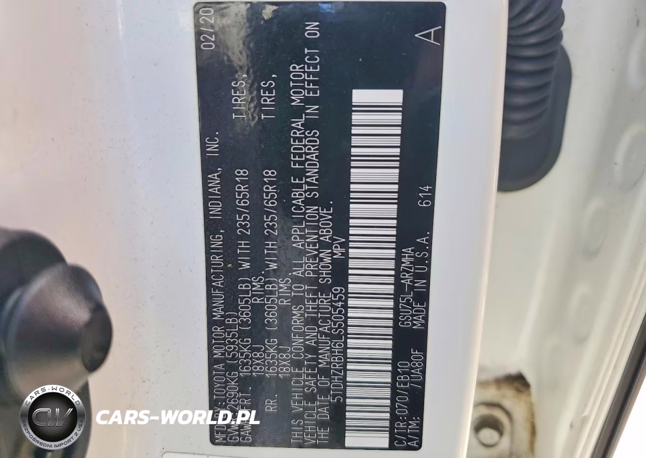 2020 Toyota Highlander Xle VIN:5TDHZRBH6LS505459 - 13
