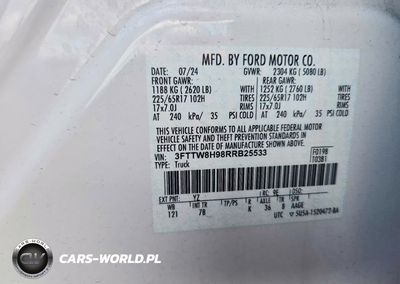 2024 Ford Maverick Xlt VIN:3FTTW8H98RRB25533 - 12